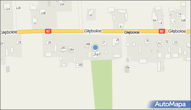 Głębokie, Głębokie, 27A, mapa Głębokie