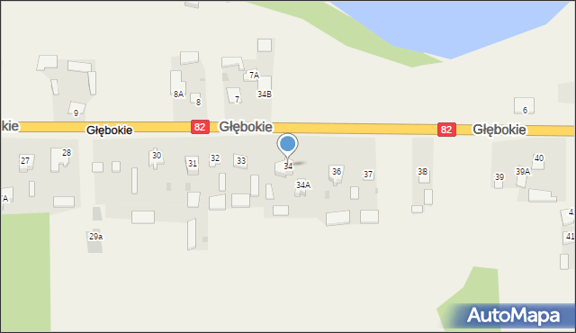 Głębokie, Głębokie, 34, mapa Głębokie