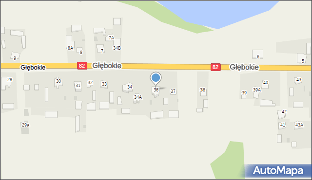 Głębokie, Głębokie, 36, mapa Głębokie