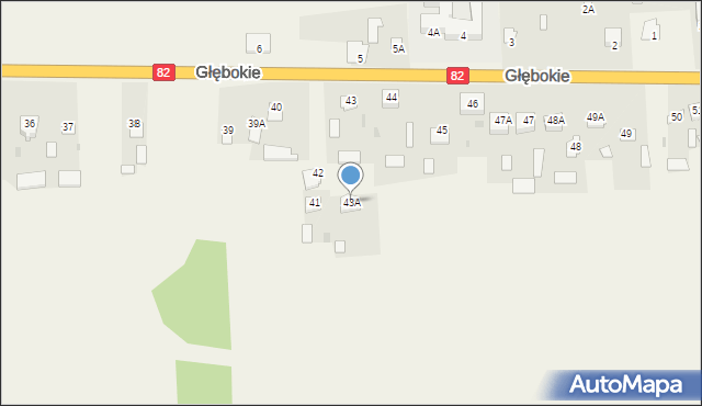 Głębokie, Głębokie, 43A, mapa Głębokie