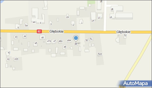 Głębokie, Głębokie, 49, mapa Głębokie