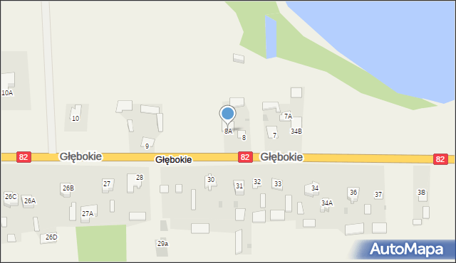 Głębokie, Głębokie, 8A, mapa Głębokie