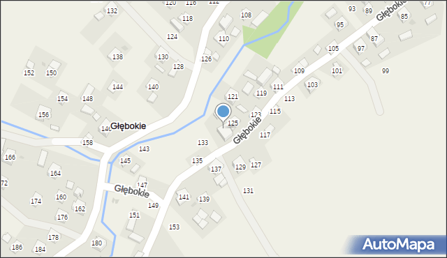 Głębokie, Głębokie, 125a, mapa Głębokie