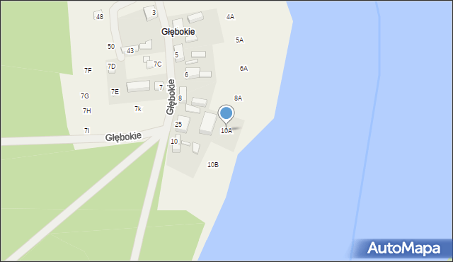 Głębokie, Głębokie, 10A, mapa Głębokie