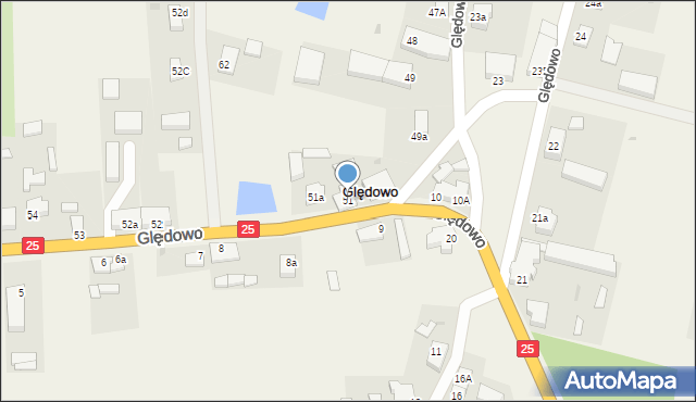 Ględowo, Ględowo, 51, mapa Ględowo