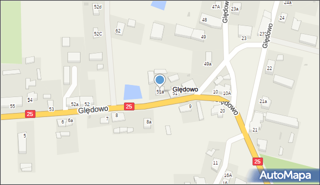 Ględowo, Ględowo, 51a, mapa Ględowo