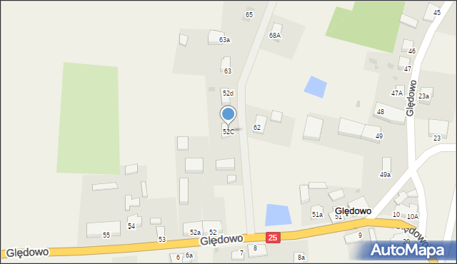 Ględowo, Ględowo, 52C, mapa Ględowo