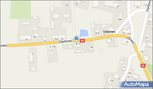 Ględowo, Ględowo, 8, mapa Ględowo