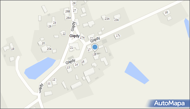 Ględy, Ględy, 16, mapa Ględy