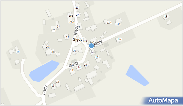 Ględy, Ględy, 17, mapa Ględy