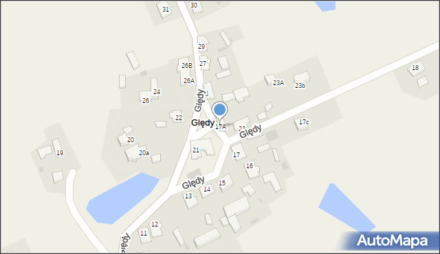 Ględy, Ględy, 17A, mapa Ględy