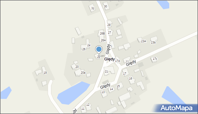 Ględy, Ględy, 22, mapa Ględy