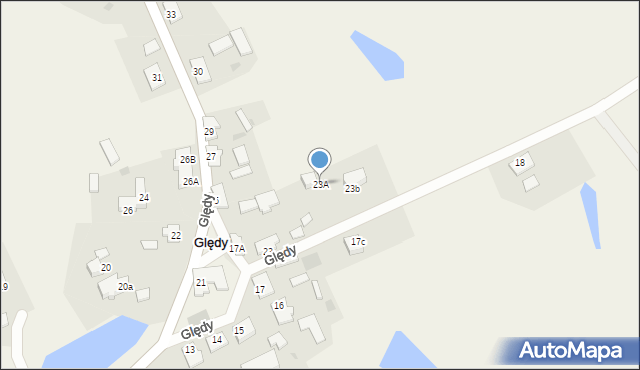 Ględy, Ględy, 23A, mapa Ględy