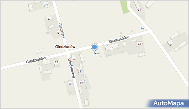 Gledzianów, Gledzianów, 16, mapa Gledzianów