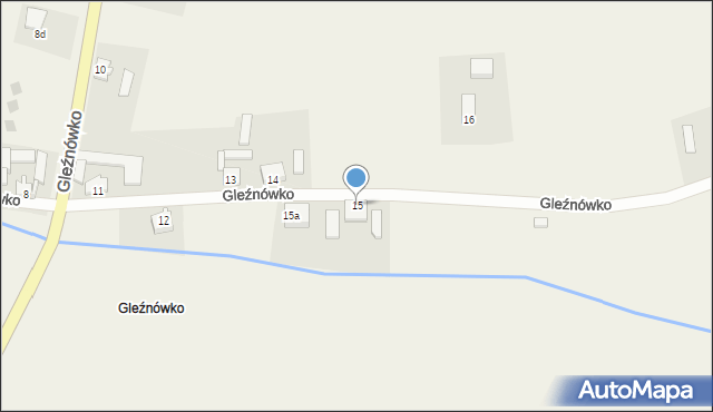 Gleźnówko, Gleźnówko, 15, mapa Gleźnówko