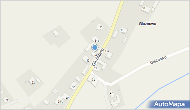 Gleźnowo, Gleźnowo, 34, mapa Gleźnowo