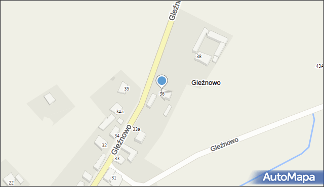 Gleźnowo, Gleźnowo, 36, mapa Gleźnowo