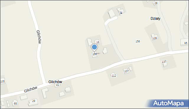 Glichów, Glichów, 106, mapa Glichów