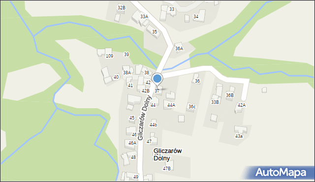 Gliczarów Dolny, Gliczarów Dolny, 37, mapa Gliczarów Dolny