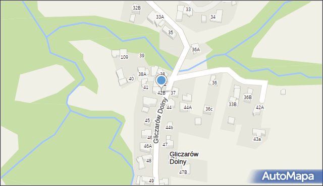 Gliczarów Dolny, Gliczarów Dolny, 42B, mapa Gliczarów Dolny