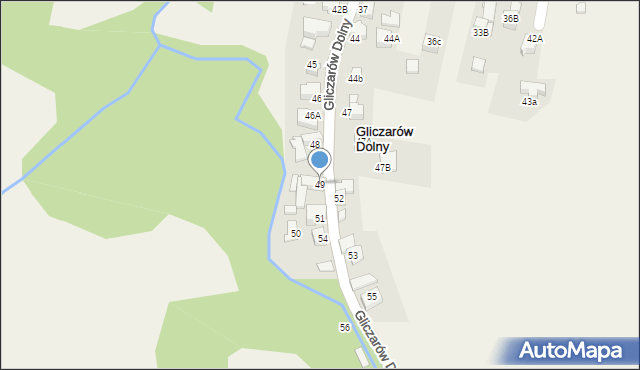 Gliczarów Dolny, Gliczarów Dolny, 49, mapa Gliczarów Dolny