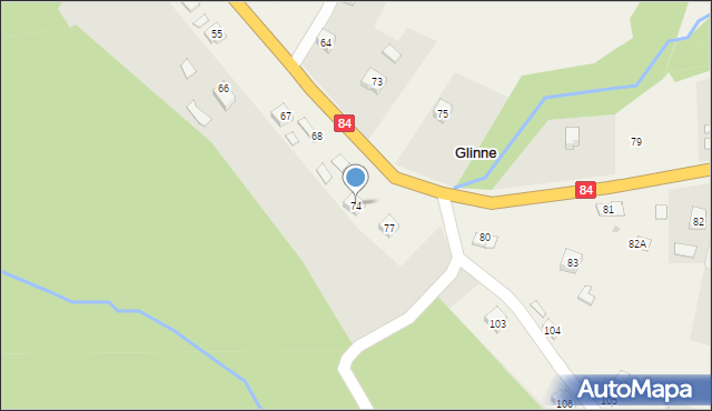 Glinne, Glinne, 74, mapa Glinne