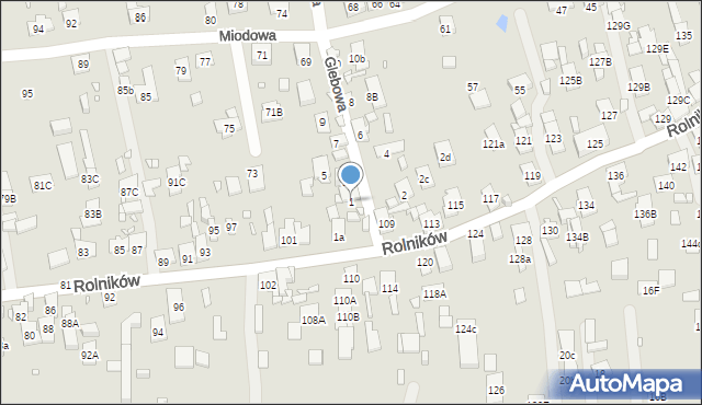 Gliwice, Glebowa, 1, mapa Gliwic