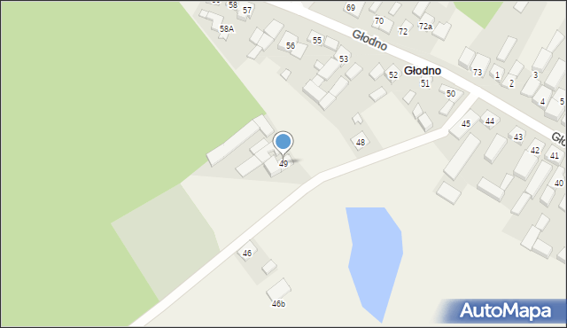 Głodno, Głodno, 49, mapa Głodno