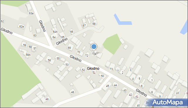 Głodno, Głodno, 72a, mapa Głodno