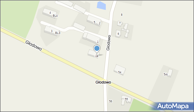 Głodowo, Głodowo, 1a, mapa Głodowo