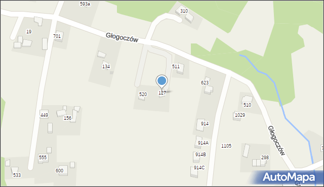 Głogoczów, Głogoczów, 127, mapa Głogoczów
