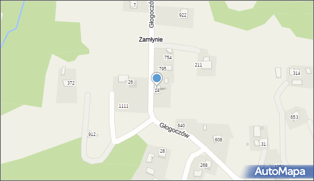 Głogoczów, Głogoczów, 14, mapa Głogoczów