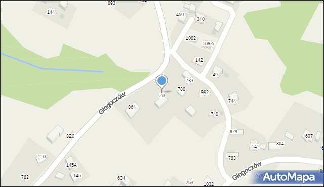 Głogoczów, Głogoczów, 20, mapa Głogoczów