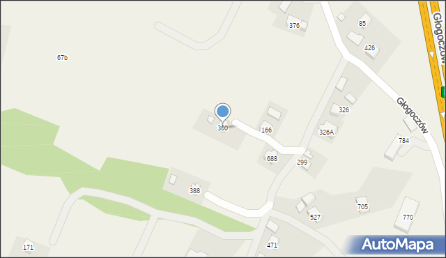Głogoczów, Głogoczów, 300, mapa Głogoczów