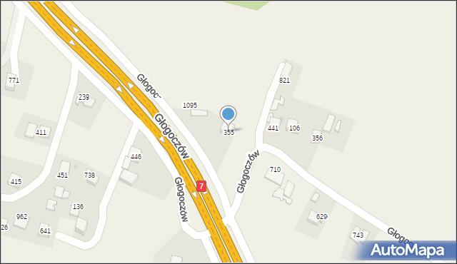 Głogoczów, Głogoczów, 355, mapa Głogoczów