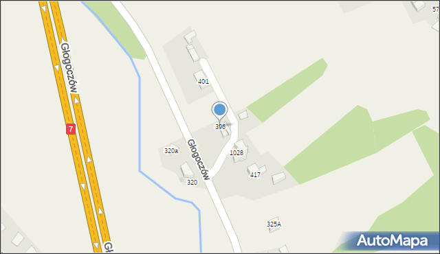 Głogoczów, Głogoczów, 396, mapa Głogoczów