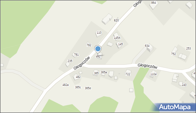 Głogoczów, Głogoczów, 492, mapa Głogoczów