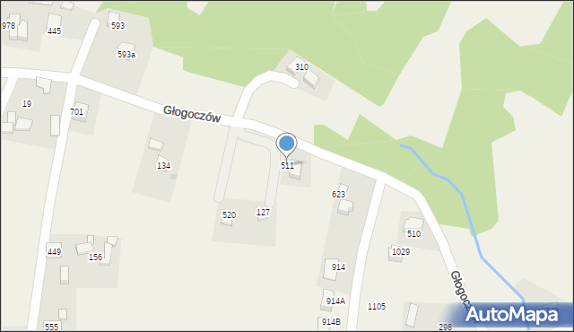 Głogoczów, Głogoczów, 511, mapa Głogoczów