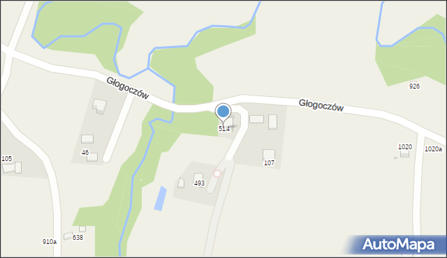 Głogoczów, Głogoczów, 514, mapa Głogoczów