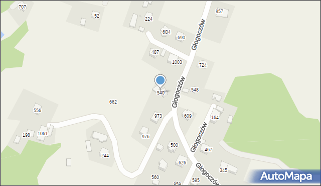 Głogoczów, Głogoczów, 540, mapa Głogoczów
