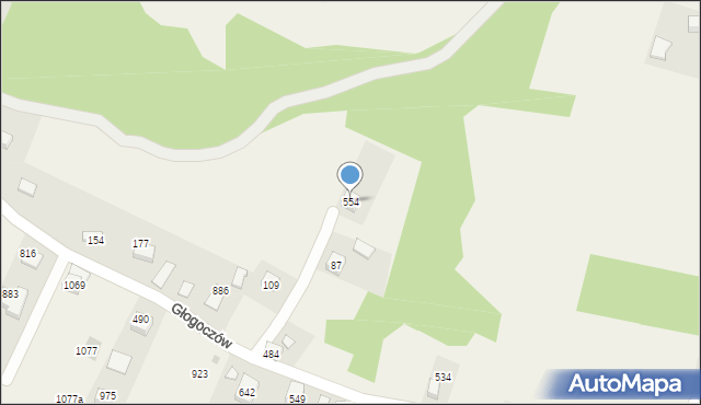 Głogoczów, Głogoczów, 554, mapa Głogoczów