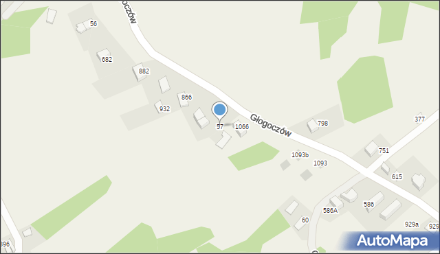 Głogoczów, Głogoczów, 57, mapa Głogoczów