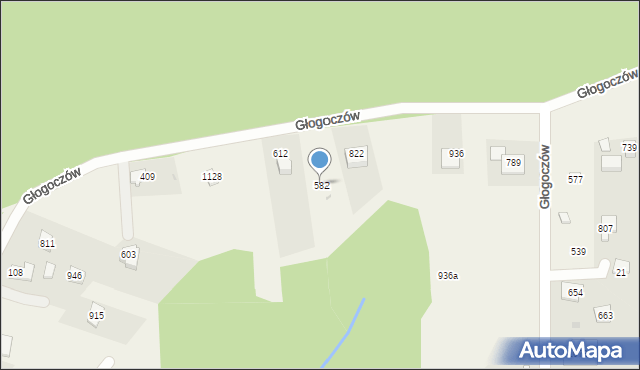 Głogoczów, Głogoczów, 582, mapa Głogoczów