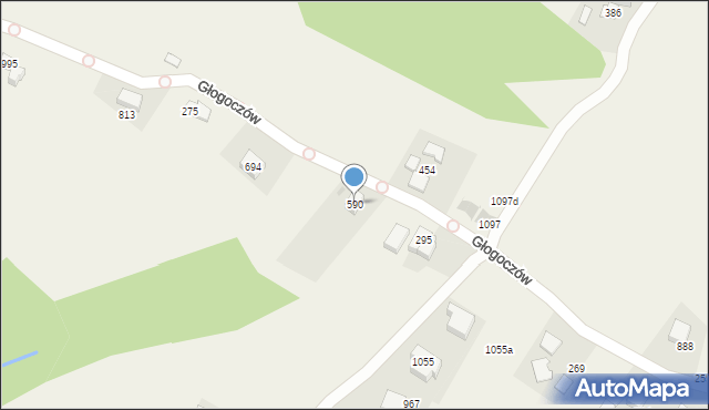 Głogoczów, Głogoczów, 590, mapa Głogoczów