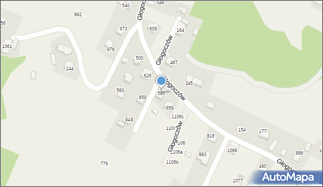 Głogoczów, Głogoczów, 595, mapa Głogoczów