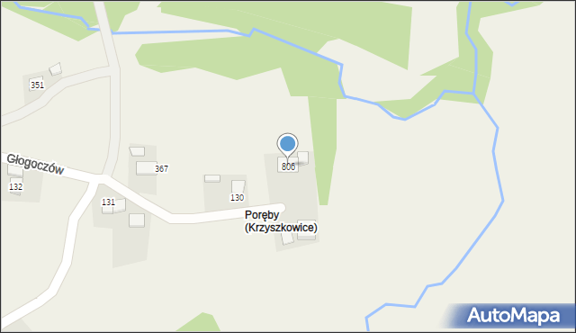 Głogoczów, Głogoczów, 806, mapa Głogoczów