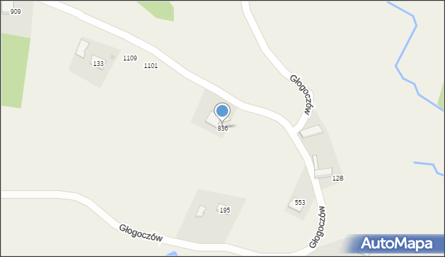 Głogoczów, Głogoczów, 836, mapa Głogoczów