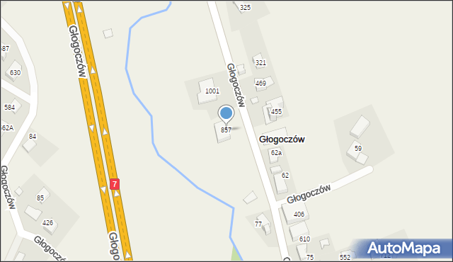 Głogoczów, Głogoczów, 857, mapa Głogoczów