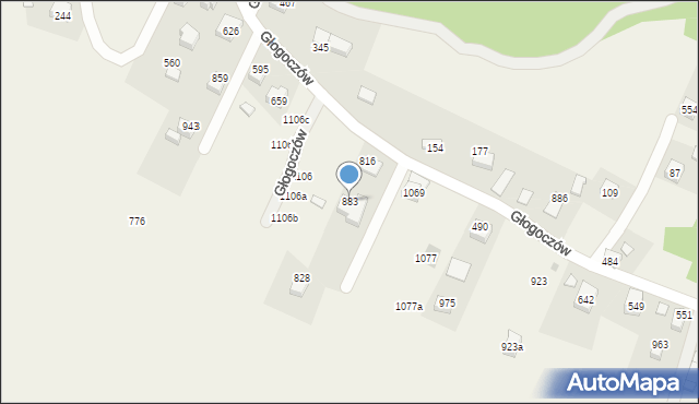 Głogoczów, Głogoczów, 883, mapa Głogoczów