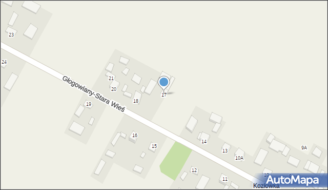 Głogowiany-Wrzosy, Głogowiany-Wrzosy, 17, mapa Głogowiany-Wrzosy